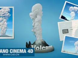C4D火山喷发工程文件 Volcano Cinema 4D