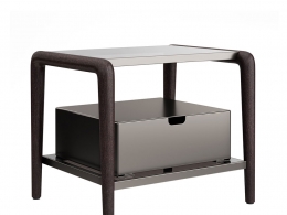 Gaudi 带抽屉床头柜卧室家具3D模型素材下载Gaudi Bedside Table with Drawer by Flou