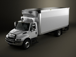 箱式卡车C4D模型 International Durastar Box Truck 2002