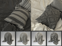C4D VRAY布料材质 Tweed Fabric