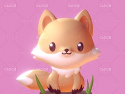 C4D可爱的卡通狐狸模型 fox 3d model