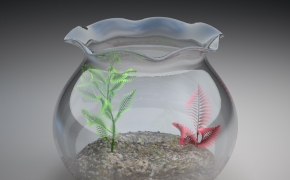 圆肚鱼缸C4D模型 Fish tank