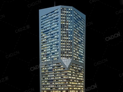 夜间摩天大楼办公楼写字楼C4D模型 Archmodels Vol.103_Night Skyscrapers - model-15