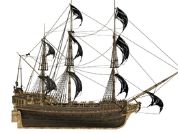 海盗船C4D模型 Pirate Ship