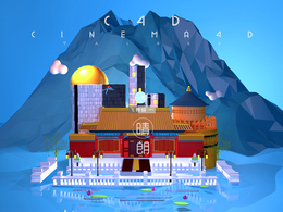 C4D低面古建模型