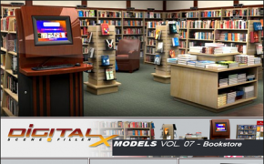 书城/书店/书架3D模型合集 Digitalxmodels Vol 07 Bookstore