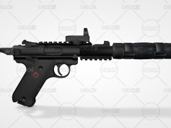 消音手枪 Ruger Mark IV tactical 3D model