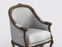 欧式家具扶手椅单人沙发椅C4D模型ArmChair