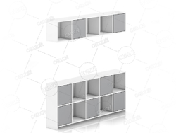 方格柜子壁挂柜子书柜现代简约家具C4D模型Standing and Handing Shelves