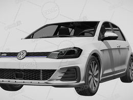 大众高尔夫tge-5门家用汽车轿车2017款C4D汽车模型下载