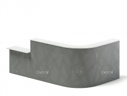 展会展台接待台C4D模型 Long Rounded Reception Desk 3D Model