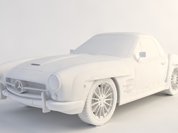 C4D老款奔驰轿车白模 Duesen Bayern Mystar 190 SL