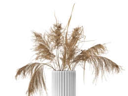 林比25厘米白瓷花瓶配干花Lyngby餐具3D模型素材下载White Lyngby Vase 25 cm with Dri