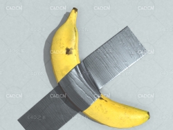 防水胶带粘住香蕉创意C4D模型 banana