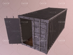 锈迹斑斑的金属集装箱C4D模型 container 3d model