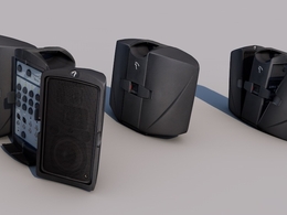 扬声器和放大器设备C4D模型 Fender Passport Medium Poly Speakers and Amp