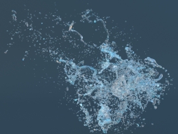 C4D飞溅水花液体四溅场景精品三维模型含完整贴图材质预设工程源文件下载