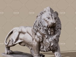 咆哮的石狮雕塑模型 stone lion 3d model