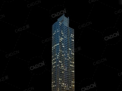 夜间摩天大楼办公楼写字楼C4D模型 Archmodels Vol.103_Night Skyscrapers - model-57