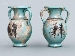 历史古董花瓶C4D模型HISTORICAL ANTIQUE VASES 3D MODEL