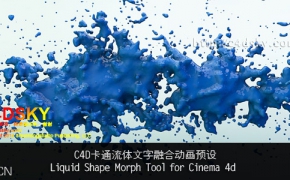 C4D卡通流体文字融合动画预设Liquid Shape Morph Tool for Cinema 4d