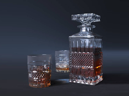 玻璃酒杯酒瓶3D模型 Set for brandy Brittany