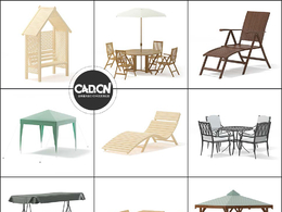 21个花园庭院里的家具C4D模型 Garden Furniture 3D Models Collection Volume 93