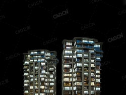 夜间摩天大楼办公楼写字楼C4D模型 Archmodels Vol.103_Night Skyscrapers - model-29