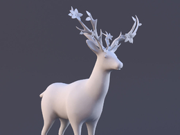 鹿角开花c4d模型下载