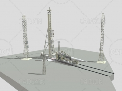 苏联卫星发射场卡通航天架 ussr-launch-site