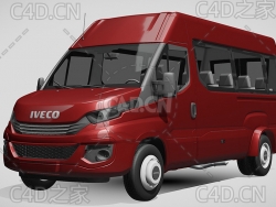 依维柯客车小巴商务车2017款C4D汽车模型下载