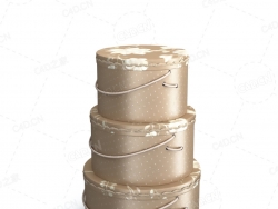 3层储物盒蛋糕盒C4D模型