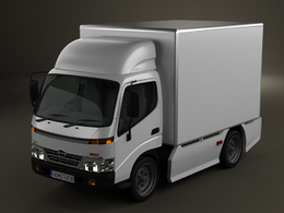 卡车 货车 厢式货车C4D模型 Hino 300 Standard Cab Box 2010 3D Model