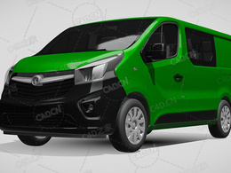 沃克斯豪尔vivaro-multivan-ecoflex封闭车厢货车运输车面包车2015款C4D汽车模型下载