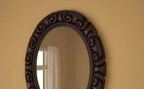 欧式椭圆雕花装饰镜C4D模型（c4d for vray）European decorative mirror