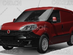 菲亚特汽车封闭式车厢货车面包2015款C4D汽车模型下载