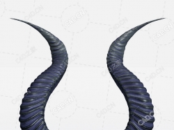 黑色动物角C4D模型Dark Horns