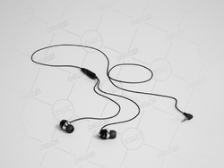 黑色入耳式有线耳机耳麦 headset C4D模型下载