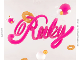 C4D漂亮的塑料质感导管文字工程文件