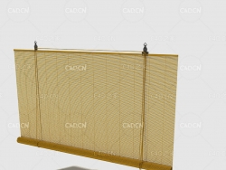 C4D客厅窗帘卧室窗帘室内窗帘卷帘模型 Curtain 3D Model-8