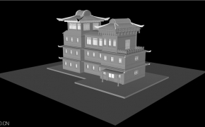 C4D-古楼分体模型