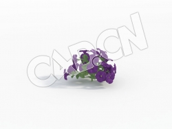 C4D蓝紫色矮牵牛花模型Petunia_C