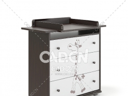 深色儿童橱柜C4D模型下载 Dark Children's Cabinet