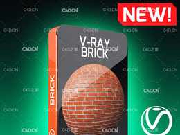 C4D FOR VRAY砖墙材质合集 V-Ray Brick Texture Pack for Cinema 4D
