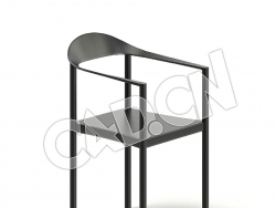C4D黑色椅子模型 Black Chair 3D Model