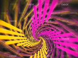 C4D Octane彩条螺旋场景工程 Tunnel