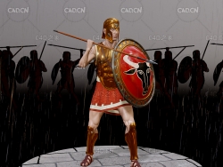 C4D希腊重装步兵战士模型