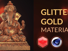 C4D redshift材质 金色redshift材质 Redshift Glitter gold material
