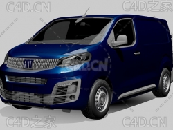 菲亚特汽车scudo面包车2022款C4D汽车模型下载