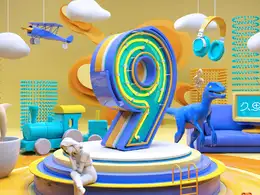 久思-C4D创建9字数字